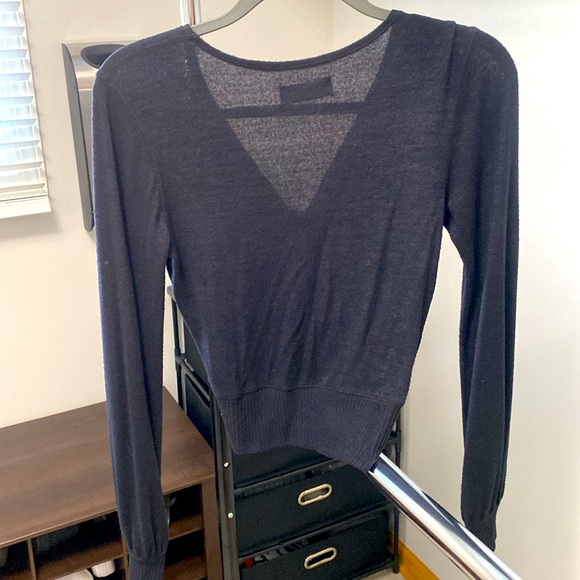 Abercrombie black tie front blouse. Size small - Picture 2 of 3